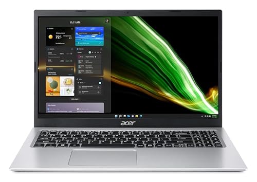 Acer Aspire 1 A115 32 C4Y0 Ordenador Portátil 15,6” HD LCD (Intel Celeron N4500, 4GB RAM, 128 GB eMMc, Intel UHD Graphics, Windows 11 Home en Modo S), Color Plata, Teclado QWERTY Español