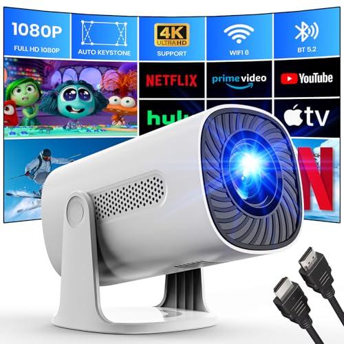 35% DESCUENTO Mini Proyector 4K Supote 1080P Proyector con WiFi y Bluetooth Proyector Netflix, Prime Video, Youtube, Auto Keystone & Zoom, Altavoz Estéreo, Proyector Portátil Exterior Hogar Vídeo Proyector, Blanco