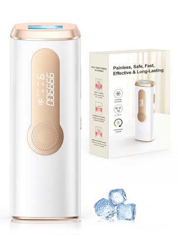 Haarlosy Depiladora Laser IPL con Refrigeración, Innovadora Función 3 en 1, 9 Niveles de Energía, 999,900 Flashes, Depiladora Luz Pulsada Indolora para Todo el Cuerpo