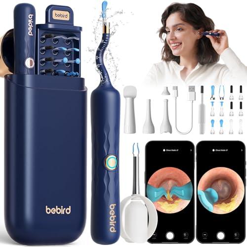 Bebird Otoscopio, 1920P HD Flexible Limpiador de Oídos, Profesional Limpia Oidos con Puntas de Repuesto Variadas, Limpieza de Oídos con Verificador/Espátula/Pinzas/Cucharilla para Adultos y Niños