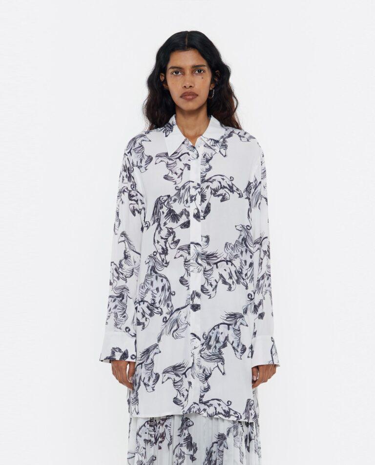 Camisa de mujer larga con estampado Galgo big y viscosa responsable · Bimba y Lola · El Corte Inglés