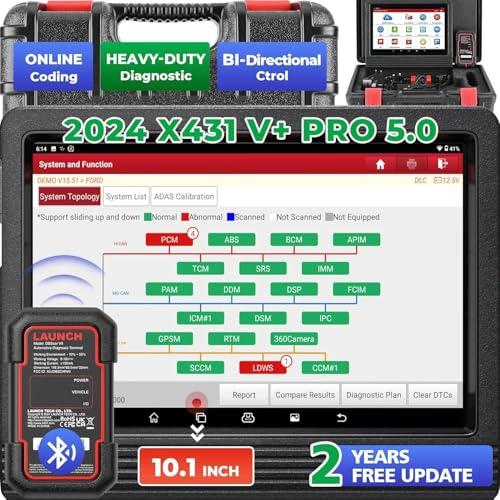 LAUNCH X431 V+ 4.0 Escáner de Sistema Completo de Herramienta Diagnosis, 35+ Funciones de Reinicio, Programación de Teclas, Codificación de ECU, Prueba Activa, Reinicio de TPMS, Gratuita de 2 Años