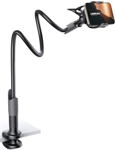 23% DESCUENTO Lamicall Soporte Móvil con Cuello de Cisne Soporte Teléfono e Smartphones Con Brazo Flexible para iPhone 16 15 14 13 12 11 Pro Max, Plus, Mini XS XR X 8 7, Samsung, Huawei, Otras Smartphones Negro