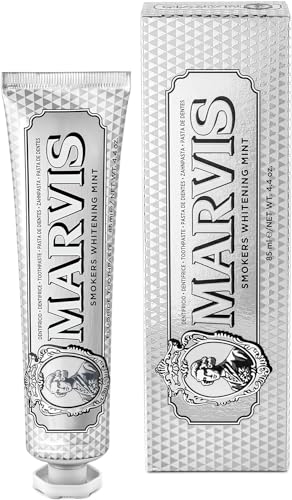 48% DESCUENTO Marvis Pasta de dientes blanqueadora para fumadores, menta, 85 ml, blanqueador dental que elimina la placa, para un blanqueamiento dental natural