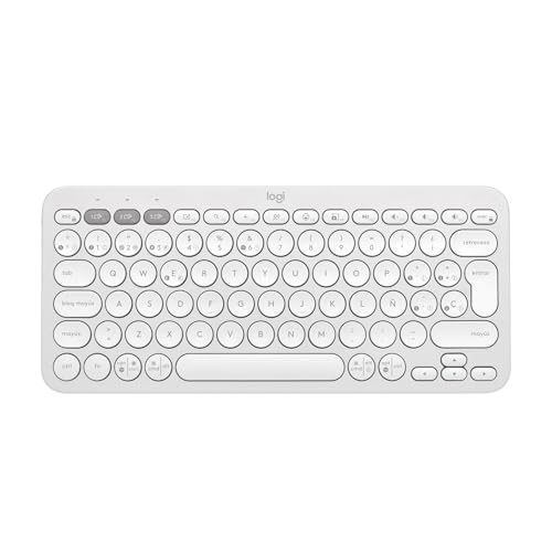 47% DESCUENTO Logitech Pebble Keys 2 K380s Teclado Bluetooth Multidispositivo, Accesos Directos, Estilizado y Portátil, Easy Switch, Windows, macOS, iPadOS, Android, ChromeOS, Disposición QWERTY Españo, Blanco