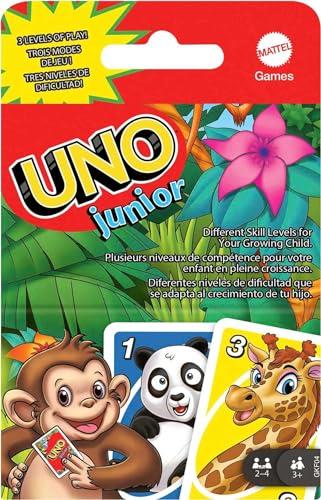 59% DESCUENTO Mattel Games, Juego de Cartas UNO Junior, Juego de Mesa para niños con Dibujos de Animales (Mattel GKF04)