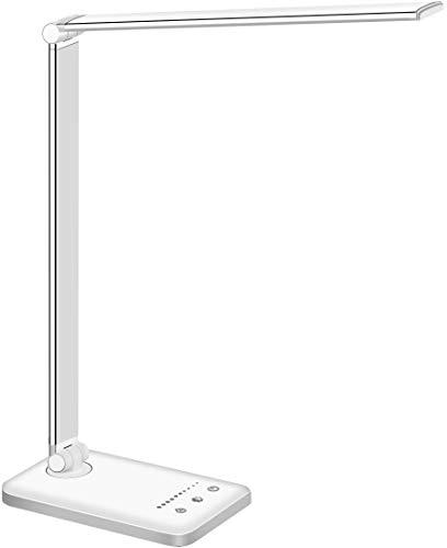 20% DESCUENTO SLATOR Lámpara Escritorio LED, Flexo de Escritorio (Cuidado Ocular, Puerto USB, 5 Modos,10 Niveles de Brillo,Temporizador de 30/60min, Función de Memoria)