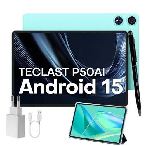 TECLAST P50AI Tablet Android 15 con IA |Tablet 11 Pulgadas 16GB+128GB |Octa Core 2.0GHz + 7000mAh |WiFi 6 + BT5.4 |Funda + Lápiz Incluidos |Modo PC |Cámaras 5MP+13MP + GMS |Estudiantes/Oficina |2025