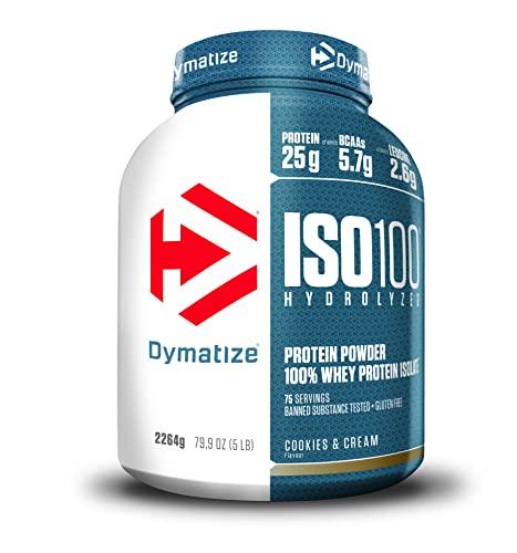 24% DESCUENTO Dymatize ISO 100 Hydrolyzed Cookies & Cream 2264g Hidrolizado de Proteína de Suero Whey + Aislado en Polvo