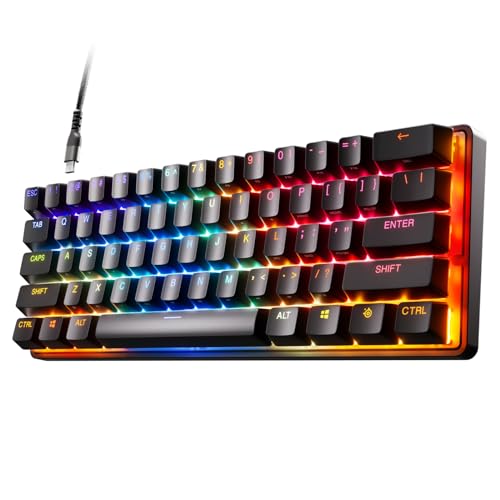 24% DESCUENTO SteelSeries Apex Pro Mini teclado gaming HyperMagnetic – El teclado más rápido del mundo – Accionamiento ajustable – Factor forma compacto 60 % – RGB – Teclas PBT – USB C – Teclado inglesa (QWERTY)
