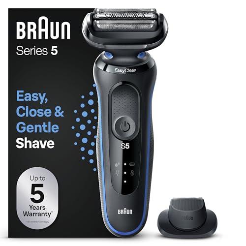 42% DESCUENTO Braun Series 5 Afeitadora Eléctrica Hombre, Máquina de Afeitar Barba con Recortadora De Precisión EasyClick, EasyClean, en Seco y Mojado, Recargable, Inalámbrica, 51 B1200s, Azul