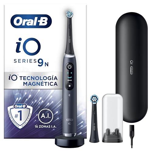 25% DESCUENTO Oral B iO 9N Cepillo de Dientes Eléctrico con Mango Recargable, 2 Cabezales y Estuche de Viaje con Cargador, Diseñado por Braun Negro