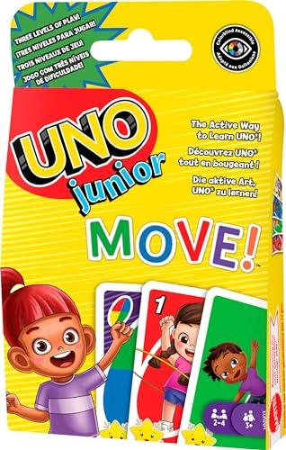 55% DESCUENTO Mattel Games UNO Junior Move! Juego de Cartas con Tres Niveles para Jugar, Juego de Mesa +3 años (Mattel HNN03)