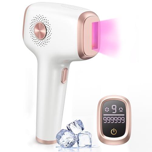 IPL Depiladora de Luz Pulsada con Función de Enfriamiento con Hielo,999999 Flashes,9 Nivel de Energía,Depilación Láser Maquina para Mujer Hombre Facial,Axilas,Brazos,Espalda,Línea de Bikini