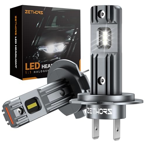 25% DESCUENTO Zethors Bombilla H7 LED Canbus Lámparas LED H7 Coche Kits de Bombilla H7 Universales para Faro Delantero,1:1 Tamaño de Halógena,No Requiere Adaptador,42W 10000LM,6000K Blanca,IP68 Impermeable,2 Pieza