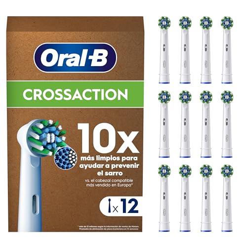 42% DESCUENTO Oral B Pro CrossAction Recambios para Cepillo de Dientes Eléctrico, Pack de 12 Cabezales, Blanco Originales (Tamaño Buzón)