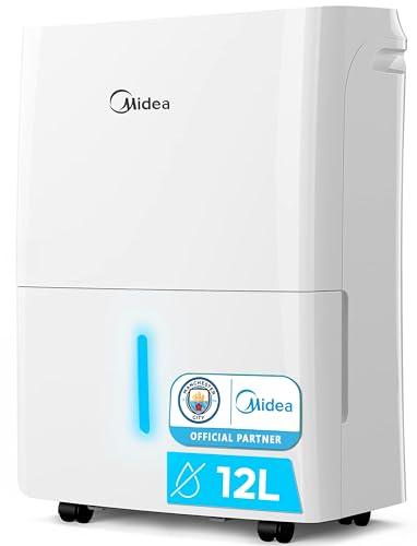 MIDEA Deshumidificador Silencioso 12L para Humedad Interior Hasta 20 m2 / 50 m3 Deshumificadores para Humedades en Habitación con Depósito Extraible Deshumificador Pequeño Bajo Consumo Dehumifier