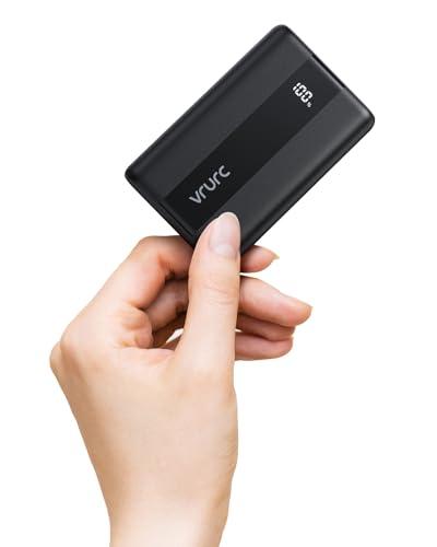 VRURC Mini Power Bank 10000mAh, 22.5W Carga Rapida Batería Externa, PD3.0 & QC4.0 USB C Cargador Portatil, compacta con 3 Entrada & 4 Salida, LED Powerbank para iPhone/Samsung/Smartphones/Tablet etc