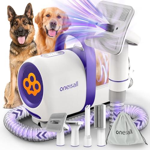 24% DESCUENTO oneisall Aspira peli Cane &Gatto domésticocon Cepillo, Súper Poder de succión con 12000pa, Aspiradora para pelos de Perro con un botón, Aspiradora pelos Mascotas con 4 Cepillos