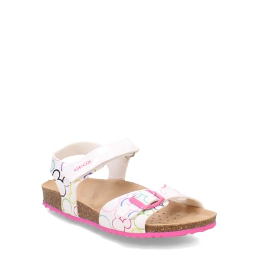 50% DESCUENTO Geox J Adriel Girl C, Sandalia, White Multicolor, 29 EU