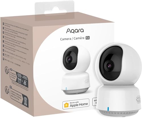 47% DESCUENTO Aqara 2K Cámara Interior E1, Pan & Tilt, HomeKit Secure Video, Audio Bidireccional, Visión Nocturna, Seguimiento de Personas, Wi Fi 6, Soporta HomeKit, Alexa, Google Home y IFTTT