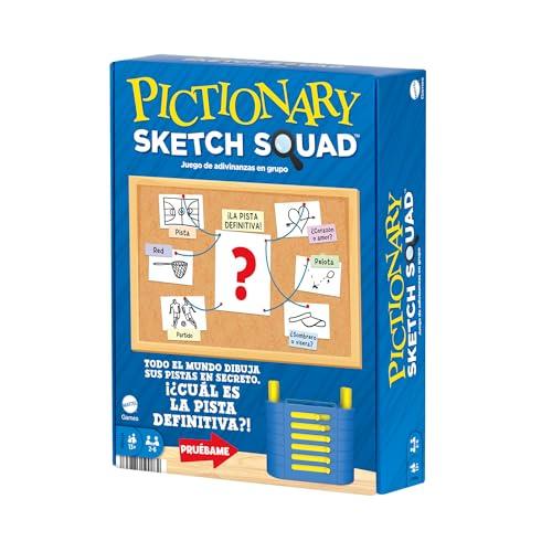52% DESCUENTO Mattel Games Pictionary Sketch Squad, juego de mesa cooperativo para dibujar y adivinar, +13 años, versión español (HTW86)