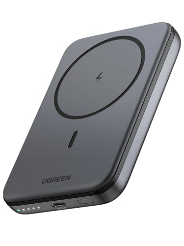 40% DESCUENTO UGREEN Nexode Power Bank Magnético 5000mAh, Batería Externa Carga Rápida PD15W con Cable USB C, Cargador Portátil Inalámbrico Compatible con iPhone 16/15/14/13/12 Mini Plus Pro MAX(Negro)