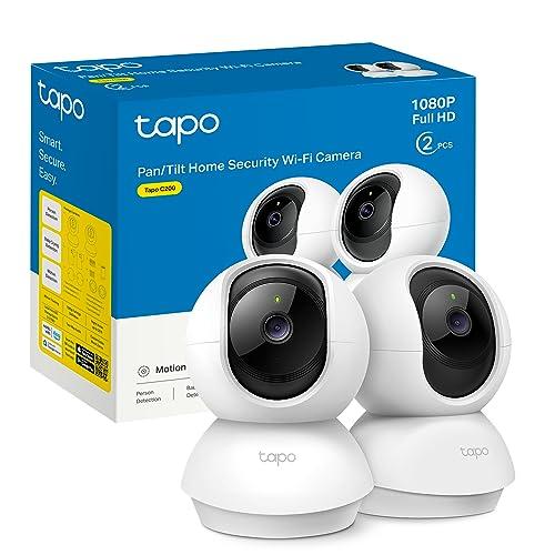 35% DESCUENTO Tapo C200P2 Cámara IP WiFi 360° Cámara de Vigilancia FHD 1080p,Visión Nocturna, Notificaciones en Tiempo Real, Admite Tarjeta SD,Detección de Movimiento,Control Remoto,Compatible con Alexa