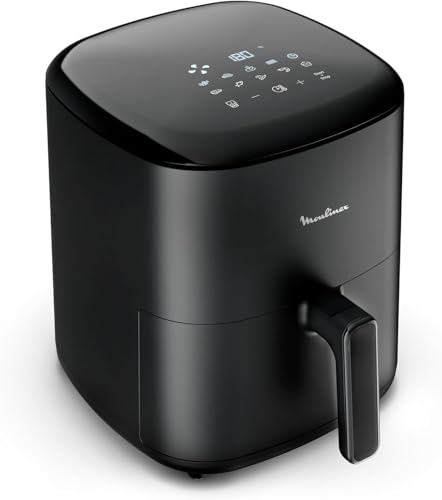 60% DESCUENTO Moulinex Easy Fry Max 5L – Freidora aire para cocinar en poco tiempo, ahorro energético hasta 70%, panel control intuitivo, 10 programas automáticos,para 6 personas, recetario digital, EZ2458
