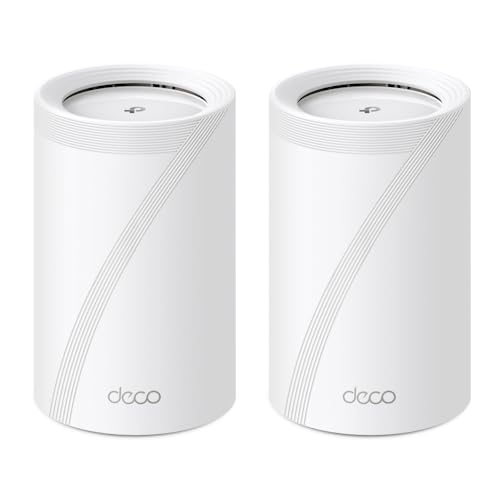 45% DESCUENTO TP Link Deco BE65(2 Pack) Wi Fi 7 Mesh WLAN Set (Paquete de 3), Tribanda 5760 Mbit/s (6 GHz) + 2880 Mbit/s (5 GHz) + 574 Mbit/s (2,4 GHz), 6 transmisiones, 4 Puertos 2,5G, 1 USB 3.0