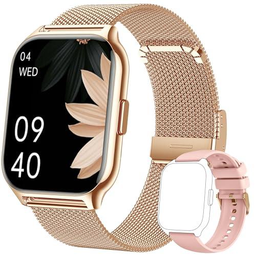 ZOSKVEE Reloj Inteligente Mujer, [Dos Correas] Bluetooth Llamada y Recibir Whatsapp, 2» Smartwatch Deportivo con Presión Arterial, 100+ Deportes, Ritmo Cardíaco, DIY Esferas, para iOS Android