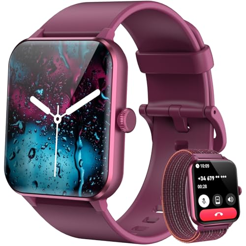 40% DESCUENTO Blackview Reloj Inteligente Mujer con Llamadas Bluetooth, Pulsómetro/Oxímetro/Sueño/Podómetro, 1.85″ Smartwatch con Whatsapp Mensajes, 100 Modos Deportivos, Pulsera Actividad para Android iOS
