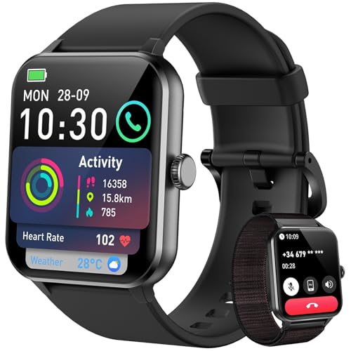 25% DESCUENTO Blackview Reloj Inteligente Hombre Mujer con Llamadas, Pulsómetro/Oxímetro/Sueño/Podómetro, 1.85″ Smartwatch Hombre con Whatsapp Mensajes, 100 Modos Deportivos, Pulsera Actividad para Android iOS