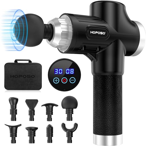 61% DESCUENTO Pistola de Masaje Muscular, Eléctrica Masajeador Masajeadora Músculos de Tejido Profundo Hasta 4800 RPM 30 Velocidades 8 Cabezales Carga Tipo C Massage Gun