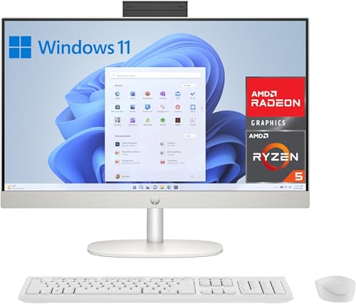29% DESCUENTO HP All in One 24 cr0007ss Ordenador de sobremesa de 23,8″ FHD (AMD Ryzen 5 7520U, 16GB RAM, 512GB SSD, AMD Radeon Graphics, Windows 11 Home) Blanco Teclado QWERTY Español