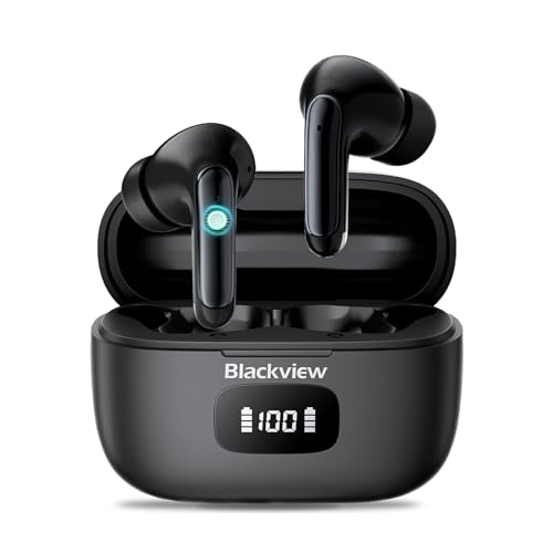 Blackview Airbuds 8 Auriculares Inalámbricos Bluetooth con Cancelación Ruido Activa Híbrida  40dB, Auriculares con 4 HD ENC Mic, 56H Estéreo HiFi Cascos Inalámbricos Bluetooth, IPX7 Impermeable