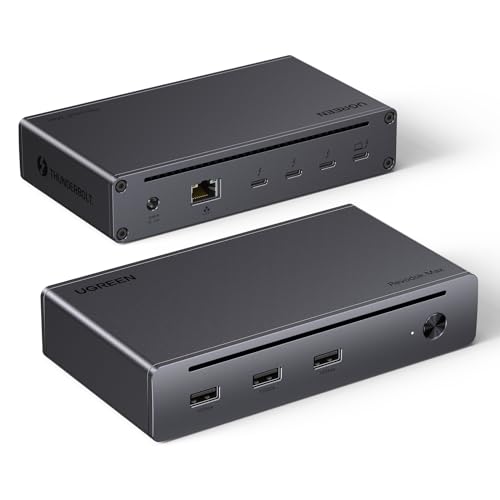 40% DESCUENTO UGREEN Revodok MAX 208 Docking Station Thunderbolt 4 8 En 1 Doble Pantalla 4K60Hz 8K30Hz Hub Tipo C 3.2 10Gbps Dock Type C Ethernet RJ45 Gigabit Alimentación DC 140W