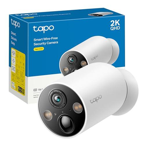 47% DESCUENTO [2024 Nuevo] Tapo C425   Cámara Wi Fi de Batería para exterior/interior, 2K QHD, 10000mAh, IA Mejorada, Visión Nocturna a Color, Base Magnética, No Requiere Hub, Compatible con Panel Solar