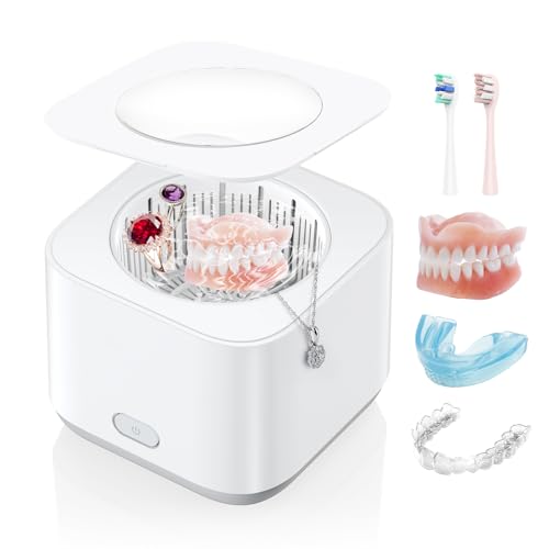 30% DESCUENTO Limpiador Ultrasonidos Dental Limpieza, 43KHz Dental Pod Ultrasonic, Para Dentaduras Postizas, Alineadores, Retenedores, Cabezas de Cepillos de Dientes, Limpiador Ultrasónico Eficiente de 360°, 200ml