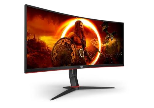 42% DESCUENTO AOC Gaming CU34G2XP, Monitor curvo WQHD de 34 pulgadas, VA, 180 Hz, 1 ms GtG, HDR400, modo Juego, altavoces, Ajustable (1500R, 3440 x 1440, 400 cd/m HDMI 2.0 / DP 1.4)