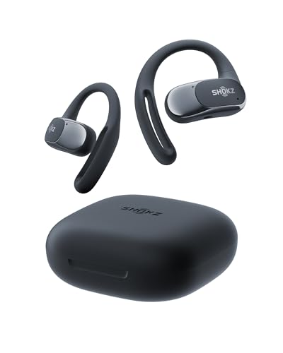 22% DESCUENTO SHOKZ Auriculares Open Ear OpenFit Air, Auriculares Bluetooth inalámbricos con Micro, Carga rápida, Tiempo de reproducción 28h, IP54 Resistencia al Agua para Entrenamiento, Negro