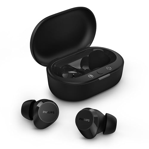43% DESCUENTO PHILIPS TAT1209BK Auriculares True Wireless con Bluetooth   Auriculares pequeños, Gran Valor, un Sonido Natural con Graves dinámicos, Llamadas nítidas y Estuche de Carga tamaño Bolsillo   Negro