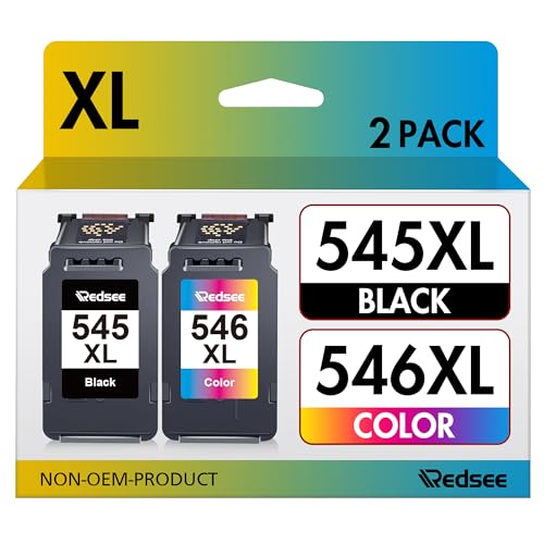20% DESCUENTO Redsee 545 XL 546 XL Cartuchos de Tinta Compatible Cartucho Tinta para Canon 545 y 546 XL PG 545XL CL 546XL para Canon Pixma TS3150 TS3151 MG2550S MG2550 MG2950 TR4550 TR4551 MX495 (Negra y Color)
