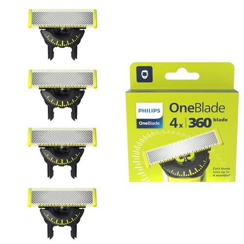 27% DESCUENTO La auténtica Philips QP440/50 OneBlade 360 Cuchillas de Repuesto, para Recortador de Barba y Maquina de afeitar Hombre, Compatible con todos los Philips OneBlade, Pack de 4 unidades