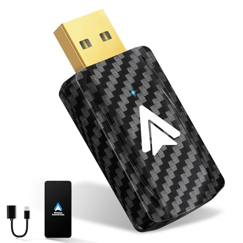 MSXTTLY Adaptador Inalámbrico Android Auto U2A L9 Convierte Android Auto con Cable en Inalámbrico, Android Auto Wireless Stick para Autos con Wired AA & Android 11+, Mini y Estable, USB C/A, Negro