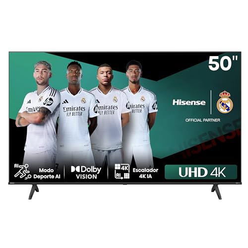 31% DESCUENTO Hisense 50E6NT UHD 4K,VIDAA Smart TV, 50 Pulgadas, Dolby Vision, Modo Juego Plus, DTS Virtual X, Control por Voz televisor, Doble Control de Volumen, Auto ordenación Canales TDT (Nuevo 2024)