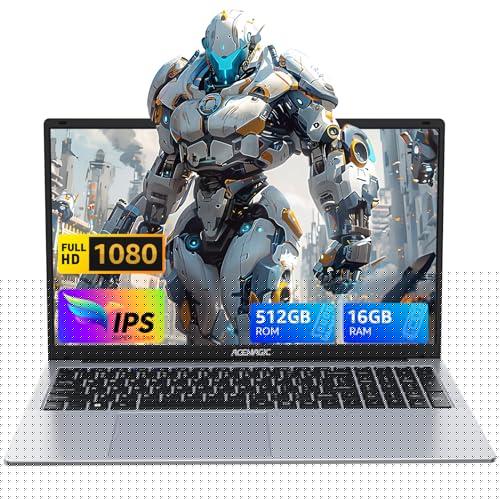 ACEMAGIC Ordenador Portátil,15,6 Pulgadas,Alder Lake N 97(DERROTA A N100/N5095),16GB DDR4 512GB SSD Expansión 2TB,1920 * 1080, Gris Portátil WiFi,BT5.0,2024(Gris)