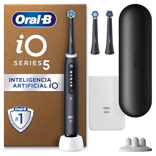 26% DESCUENTO Oral B iO 5 Cepillo De Dientes Eléctrico Negro, 3 Cabezales, 1 Estuche De Viaje, Diseñado Por Braun