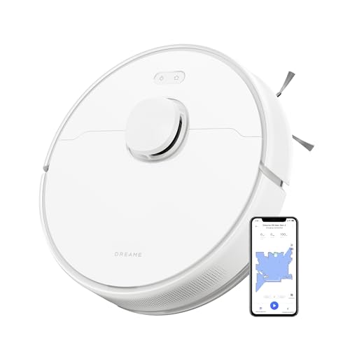 DREAME D9 MAX Gen 2 Robot Aspirador y Fregasuelos, 6000Pa Robot Aspirador, LDS Navegación, Múltiples Mapas, Adecuado para Pisos/Alfombras/Pelo de Mascotas, WiFi/Alexa/Control de App, Blanco