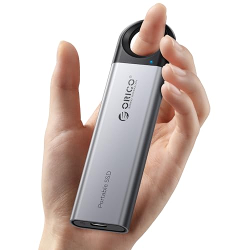 ORICO SSD Externo 1TB hasta 1050 MB/s, Disco Duro Externo SSD con Orificio para Colgar y Cable USB C y A 2 en 1, SSD Portatil USB3.2 Gen2 Compatible con iPhone 15 Series/Mac/PS5/Xbox C10